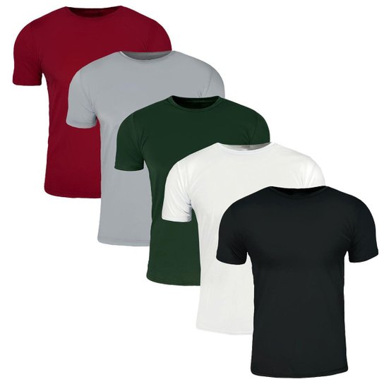 Kit 5 Camiseta Masculina Lisa Algodão Premium 30.1 Básica Casual - Preto+Mostarda Menor preço em Kit 5 Camiseta Masculina Lisa Algodão Premium 30.1 Básica Casual - Preto+Mostarda