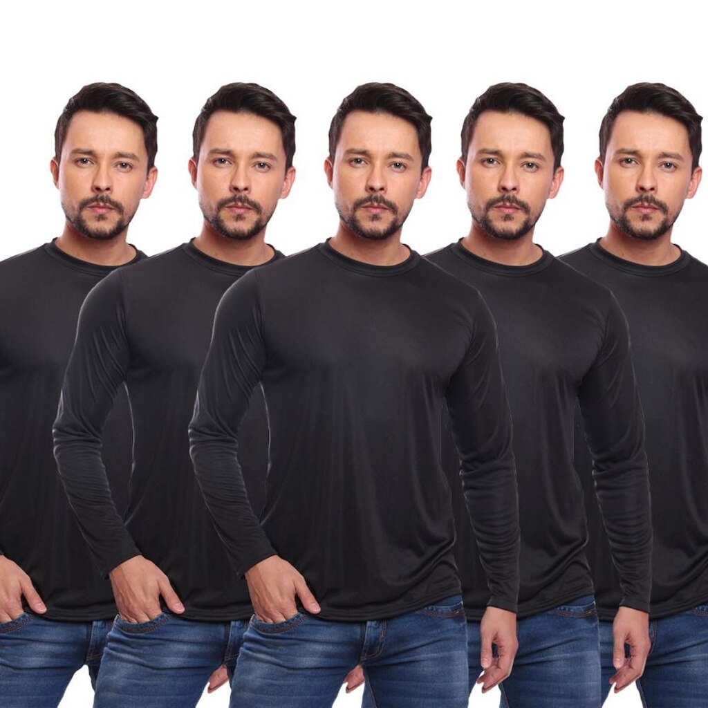 Kit 5 Camiseta Masculina Manga Longa Proteção Solar UV 50