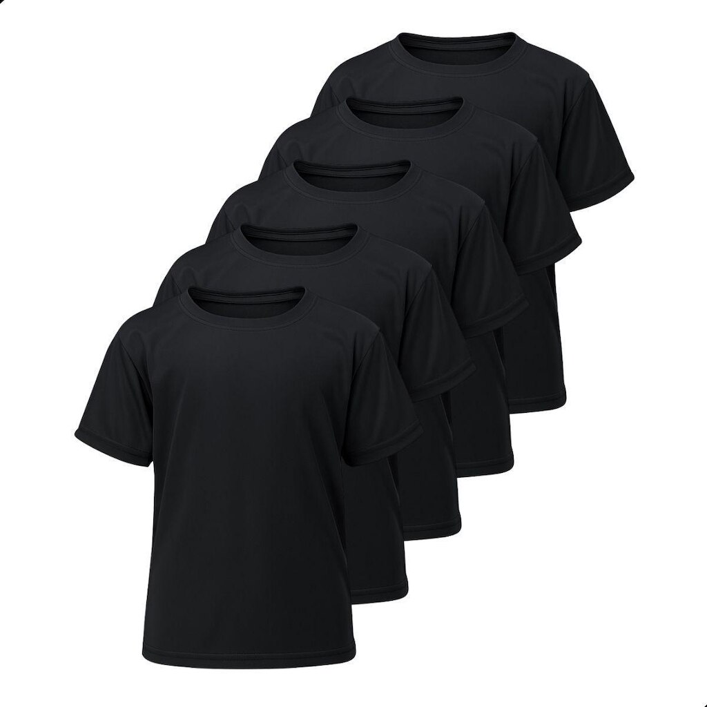 Kit 5 Camisetas Básicas Infantil Dry Lisa Tradicional Poliéster Confortável