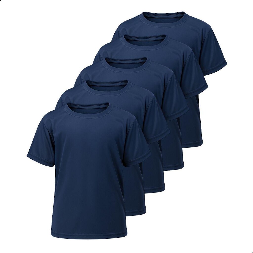 Kit 5 Camisetas Básicas Infantil Dry Lisa Tradicional Poliéster Confortável