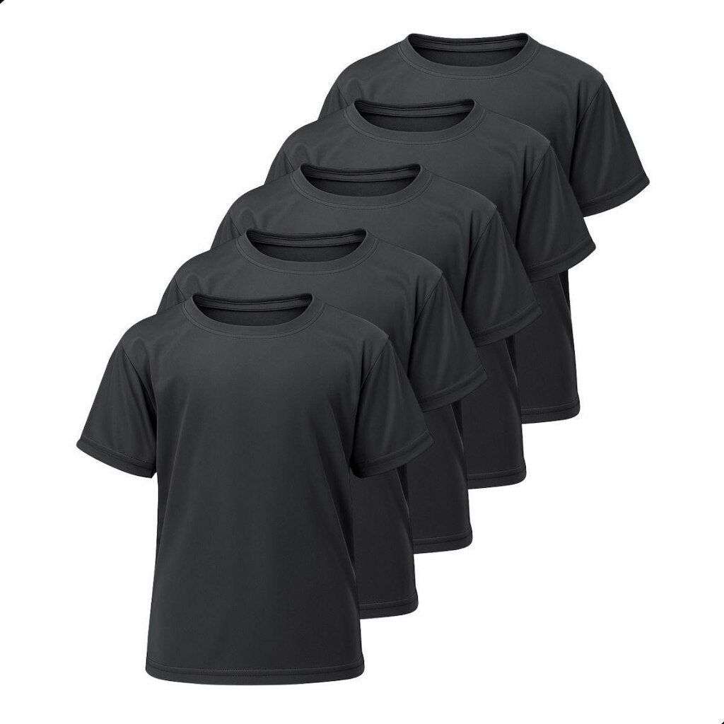 Kit 5 Camisetas Básicas Infantil Dry Lisa Tradicional Poliéster Confortável