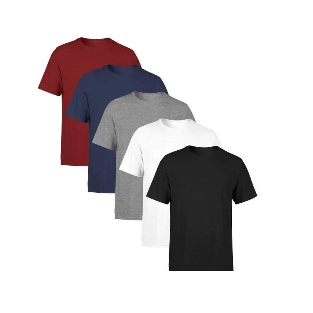 Kit 5 Camisetas Básicas Masculina T-shirt Algodão Tee