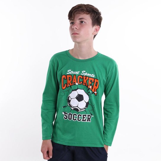 Kit 5 Camisetas Blusa Básica Infantil Juvenil Manga Longa Inverno e meia Estação masculino
