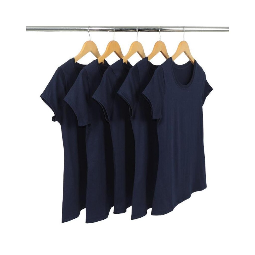 Kit 5 Camisetas Femininas de Algodão Premium Baby Look Básica Lisa