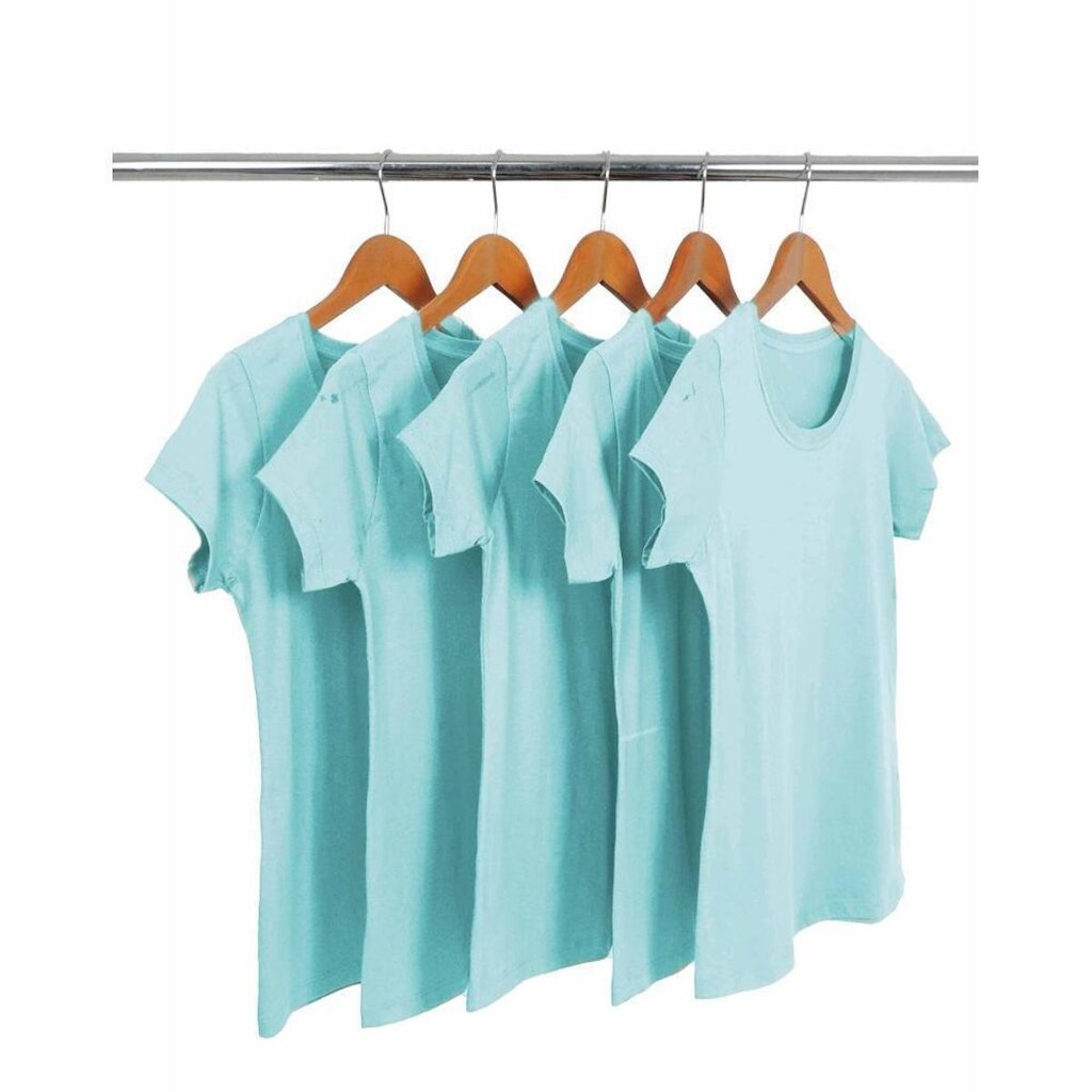 Kit 5 Camisetas Femininas de Algodão Premium Baby Look Básica Lisa