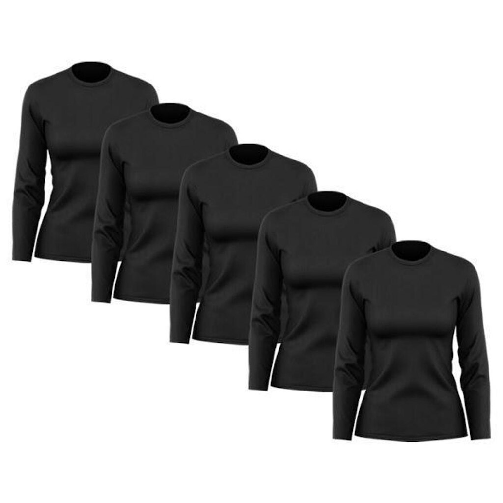 Kit 5 Camisetas Femininas Manga Longa Dry Proteção Uv