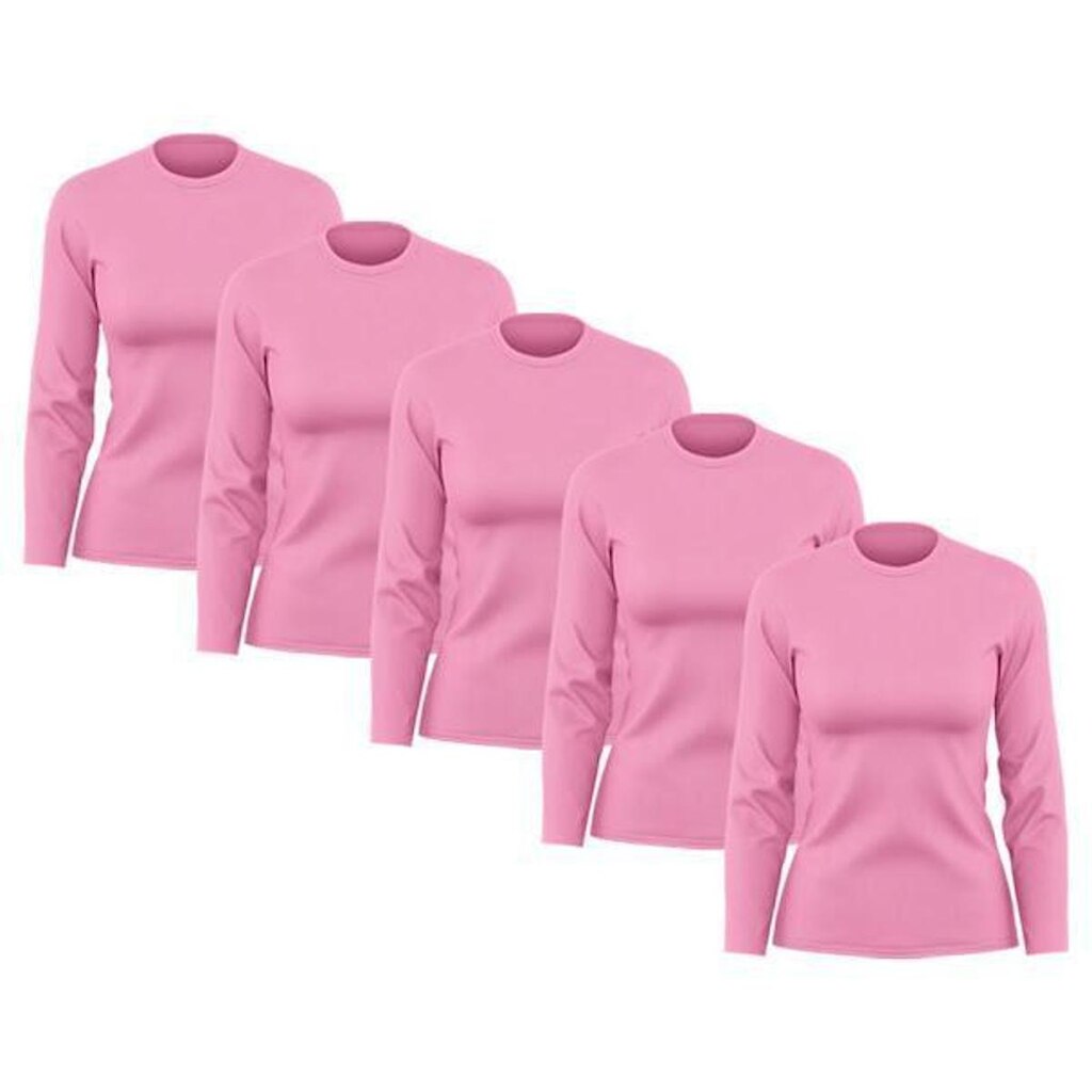 Kit 5 Camisetas Femininas Manga Longa Dry Proteção Uv