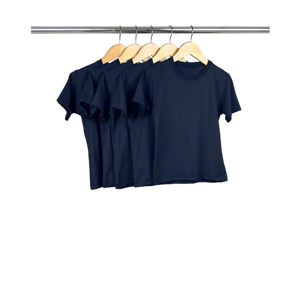 Kit 5 Camisetas Infantil Básica Lisa 100% Algodão Premium