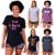 Kit 5 Camisetas Longline Feminina MXD Conceito Slim Diversas Estampas - Preto+Cinza