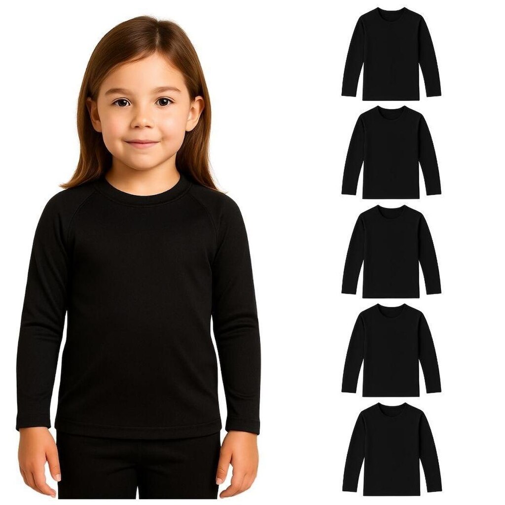 Kit 5 Camisetas Manga Longa Infantil Menina Proteção Solar