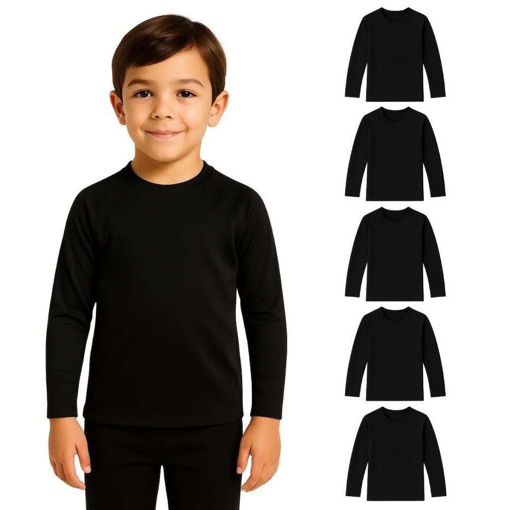 Kit 5 Camisetas Manga Longa Infantil Menino Proteção Solar