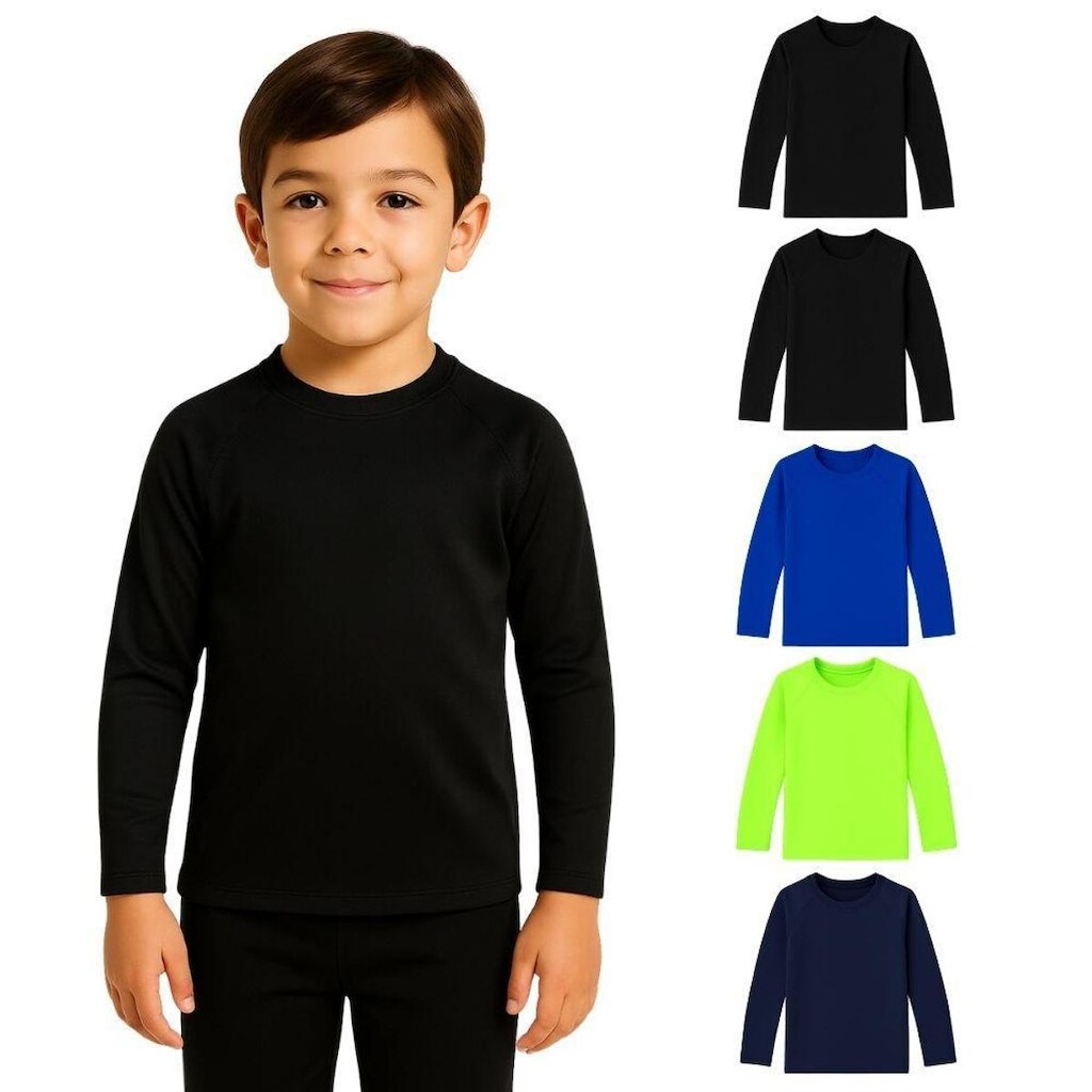 Kit 5 Camisetas Manga Longa Infantil Menino Proteção Solar