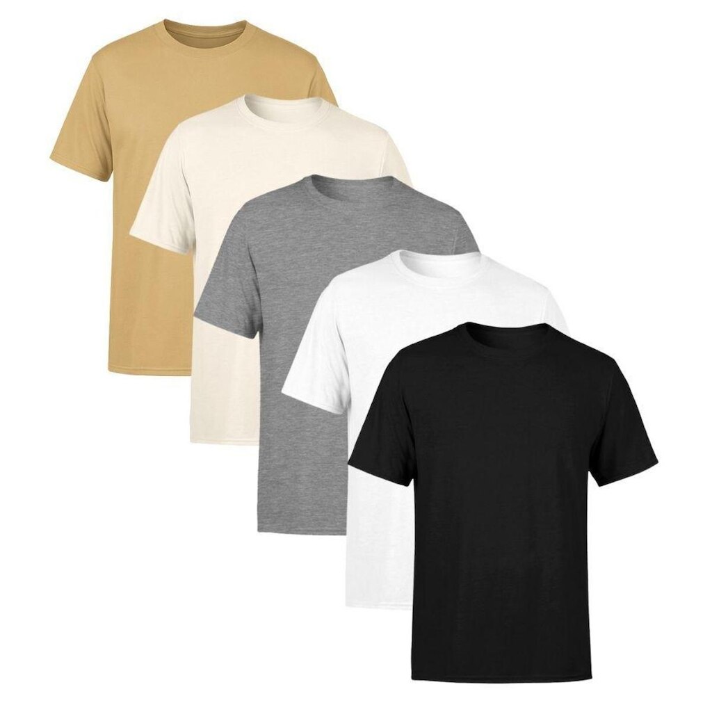 Kit 5 Camisetas Masculina Lisa Premium 100% Algodão