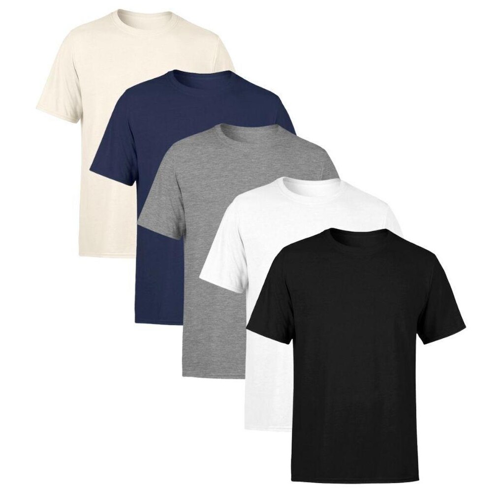 Kit 5 Camisetas Masculina Lisa Premium 100% Algodão