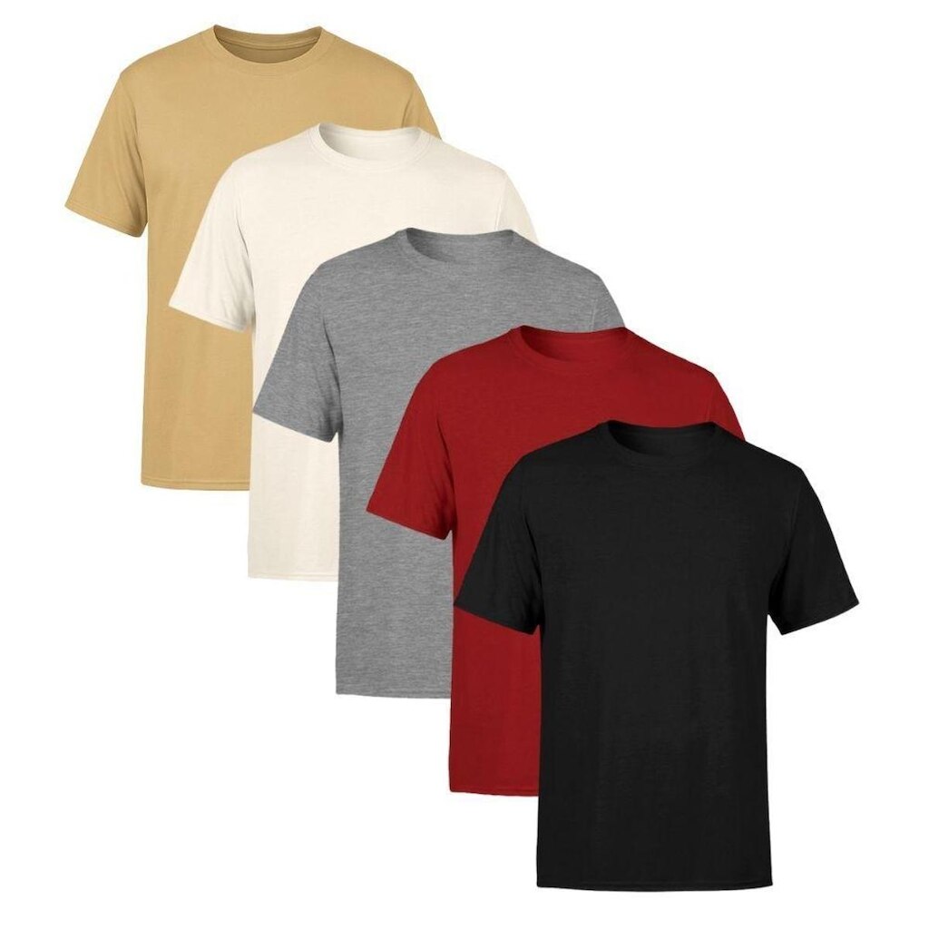 Kit 5 Camisetas Masculina Lisa Premium 100% Algodão