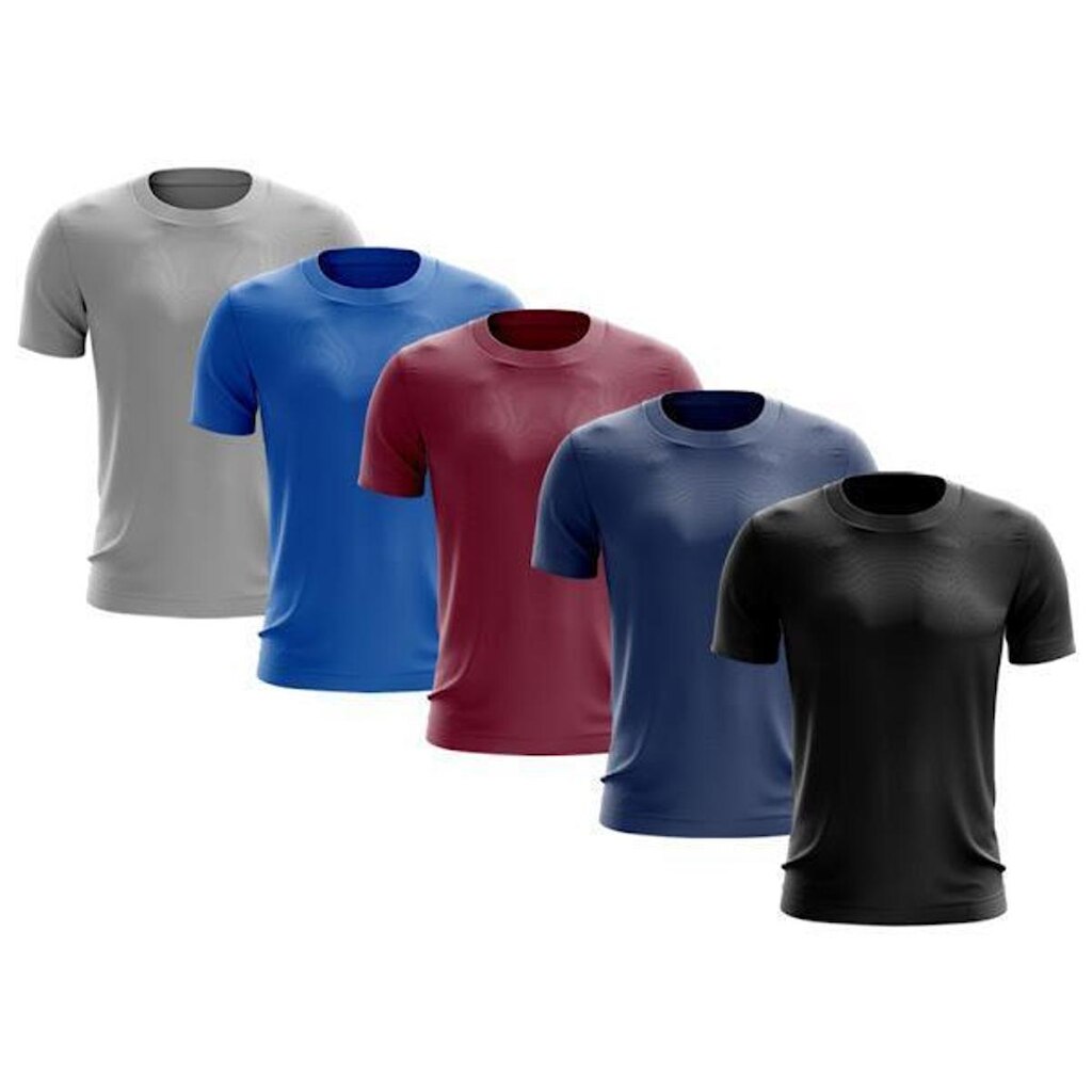 Kit 5 Camisetas Masculina Manga Curta Dry Proteção Uv