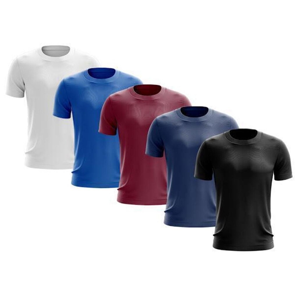 Kit 5 Camisetas Masculina Manga Curta Dry Proteção Uv