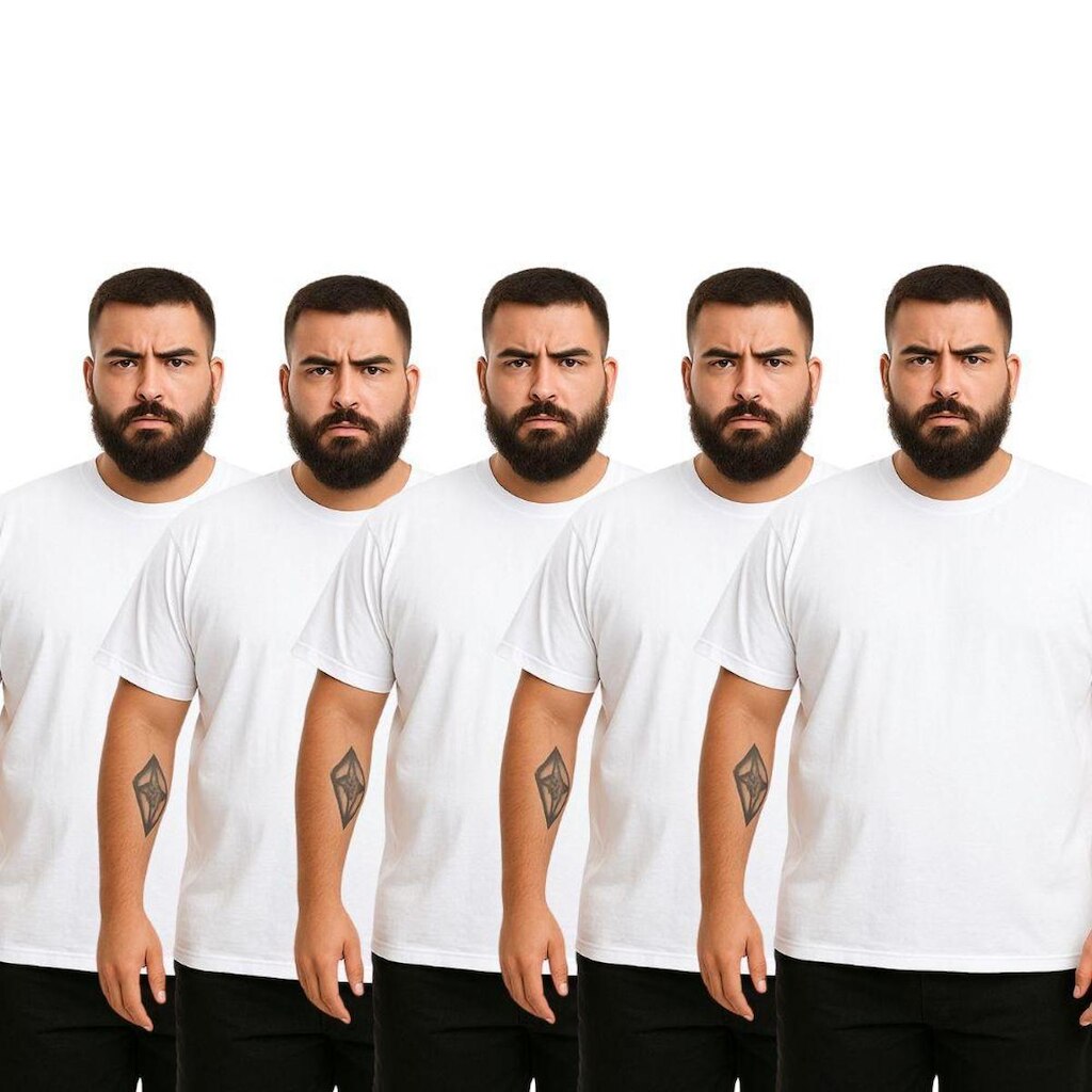 Kit 5 Camisetas Masculina Plus Size Lisa Algodão Premium