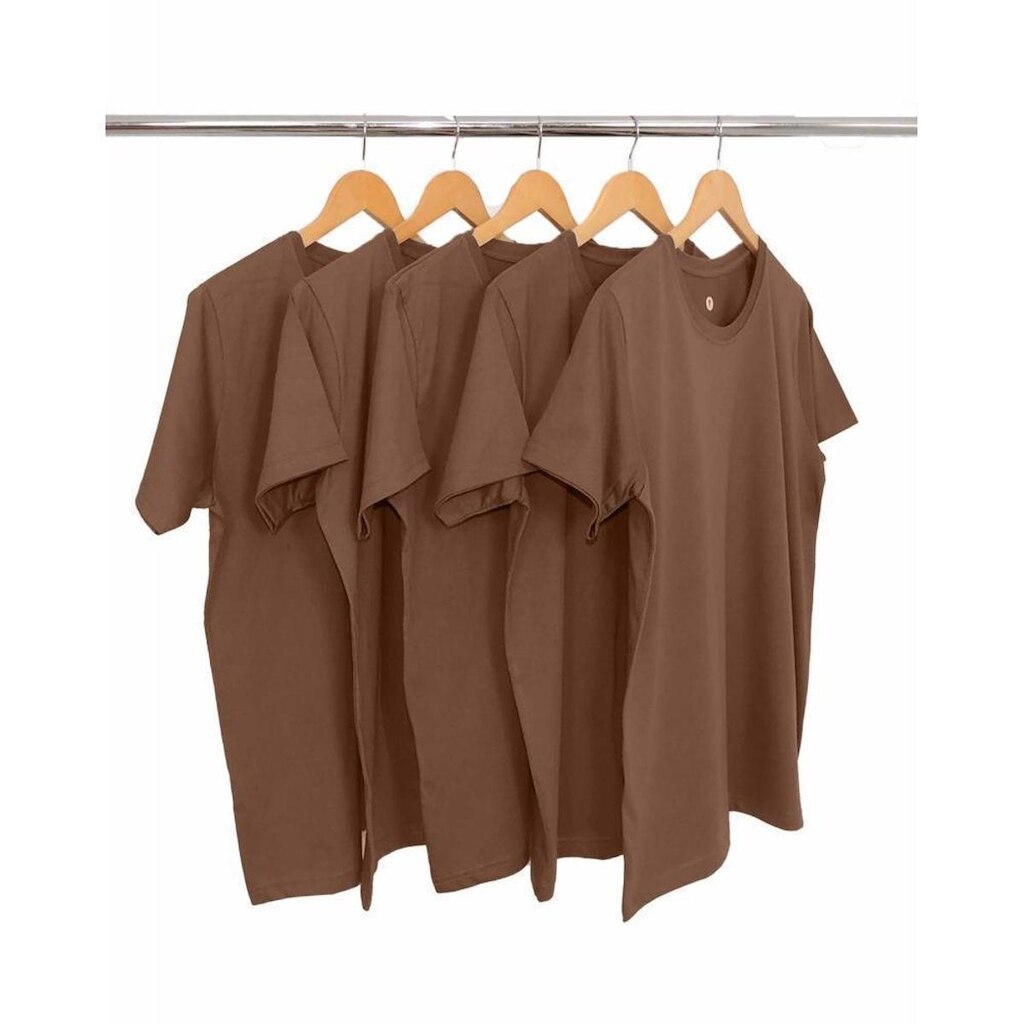 Kit 5 Camisetas Masculinas de Algodão Premium Básica Lisa