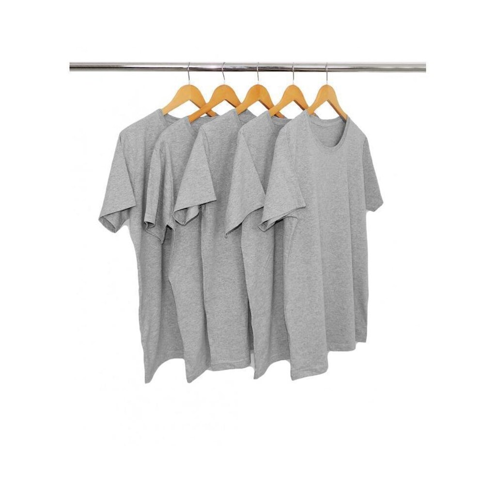 Kit 5 Camisetas Masculinas de Algodão Premium Básica Lisa