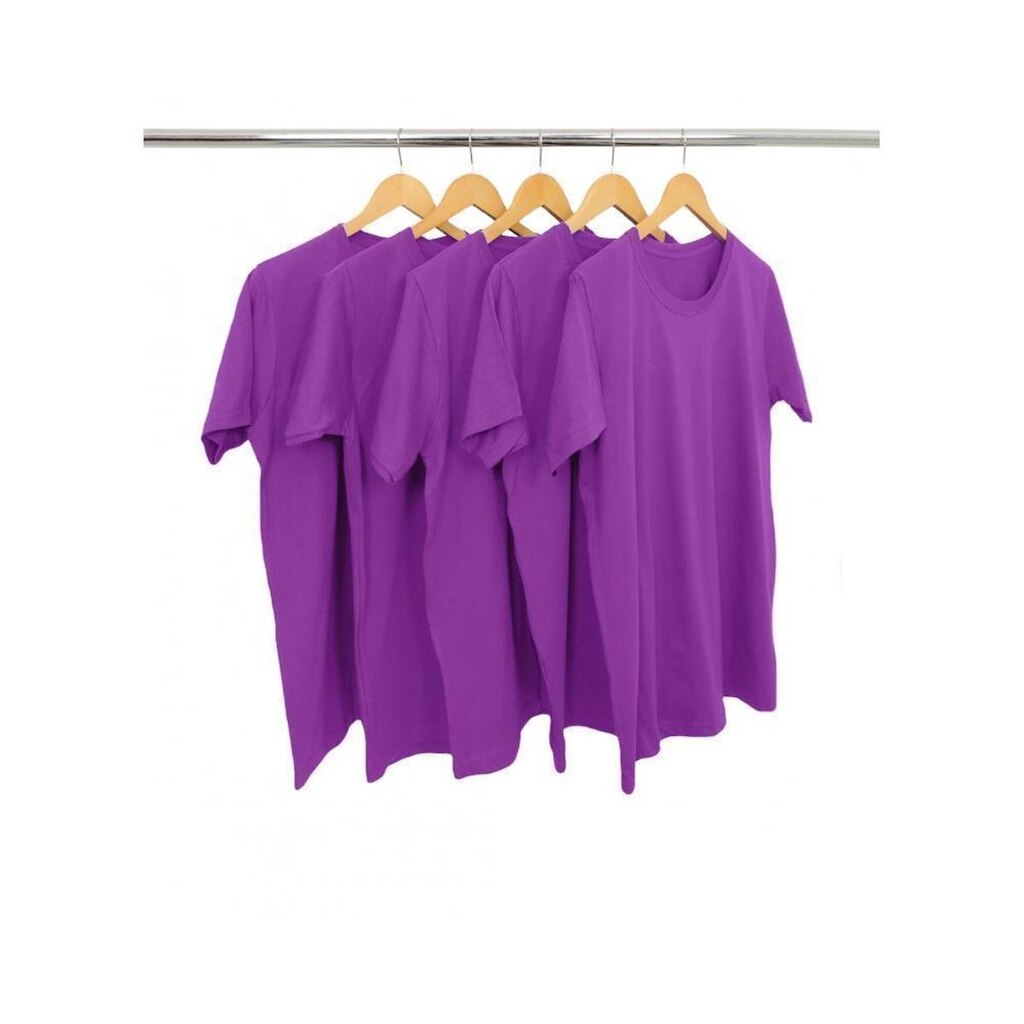 Kit 5 Camisetas Masculinas de Algodão Premium Básica Lisa