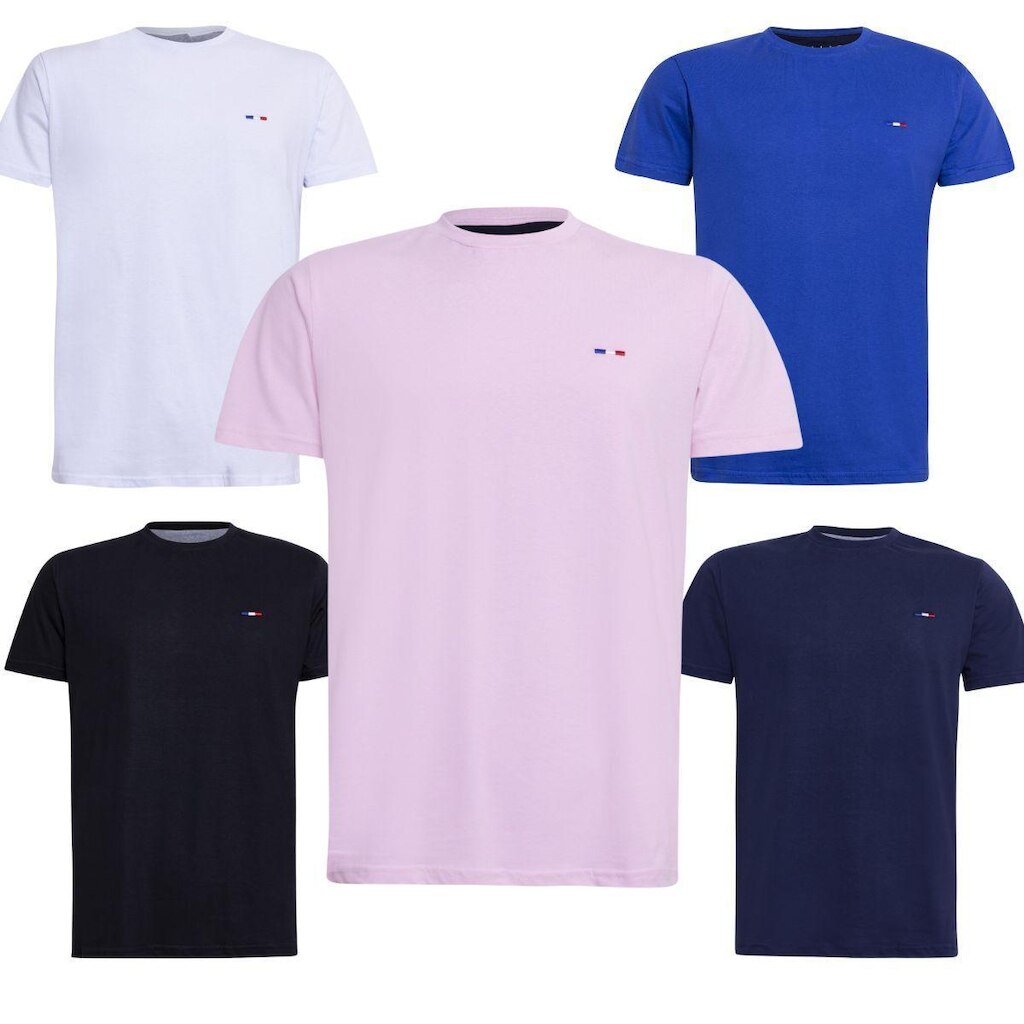 Kit 5 Camisetas Masculinas Industrie no Estilo Clássico Básica Algodão Premium