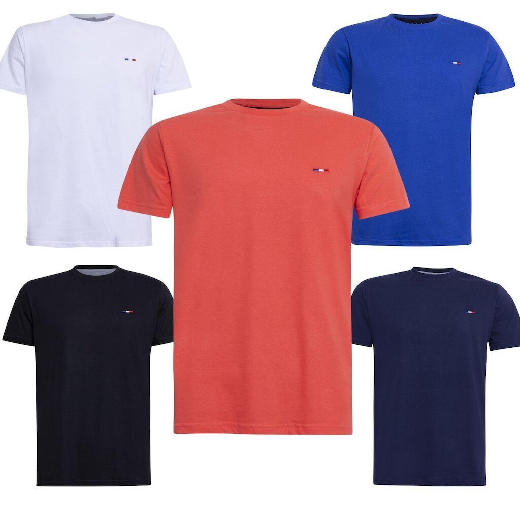 Kit 5 Camisetas Masculinas Industrie no Estilo Clássico Básica Algodão Premium