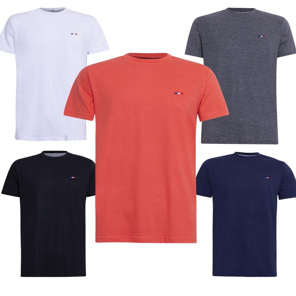 Kit 5 Camisetas Masculinas Industrie no Estilo Clássico Básica Algodão Premium