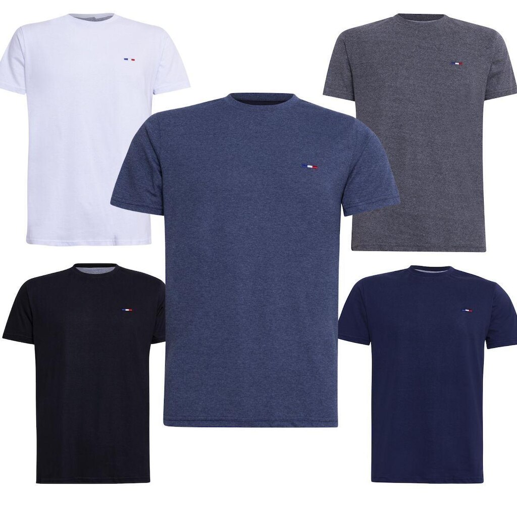 Kit 5 Camisetas Masculinas Industrie no Estilo Clássico Básica Algodão Premium