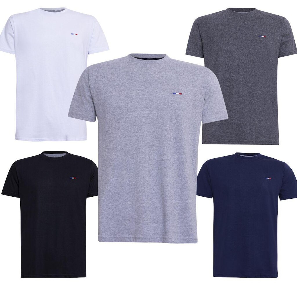 Kit 5 Camisetas Masculinas Industrie no Estilo Clássico Básica Algodão Premium