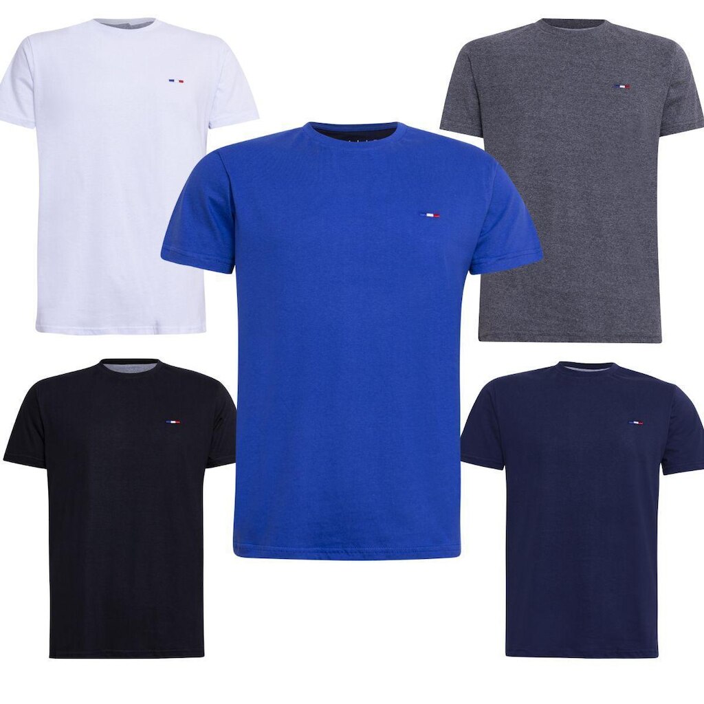 Kit 5 Camisetas Masculinas Industrie no Estilo Clássico Básica Algodão Premium