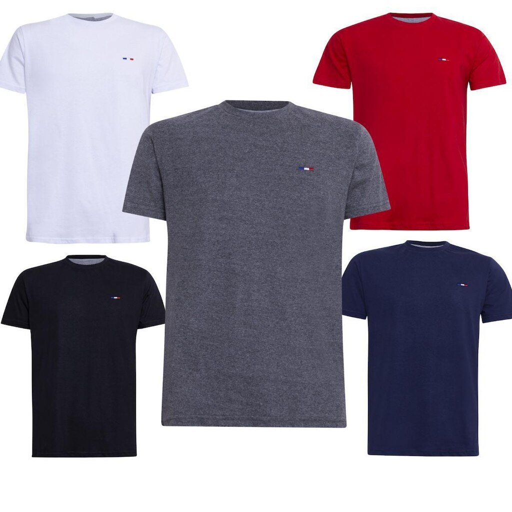 Kit 5 Camisetas Masculinas Industrie no Estilo Clássico Básica Algodão Premium