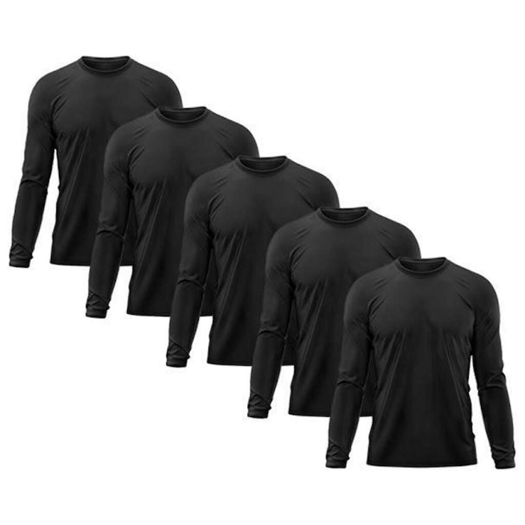 Kit 5 Camisetas Masculinas Proteção Uv Dry Manga Longa