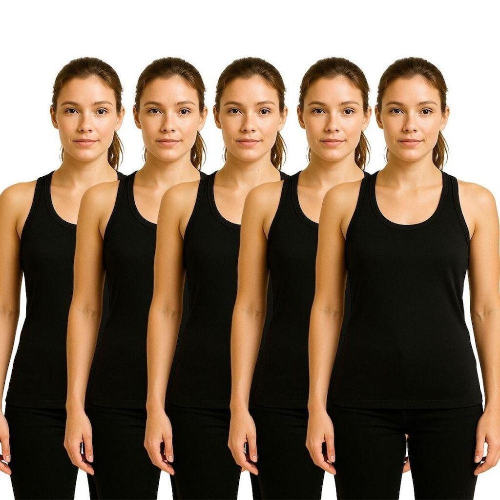 Kit 5 Camisetas Regata Feminina Lisa Dry Academia Fit