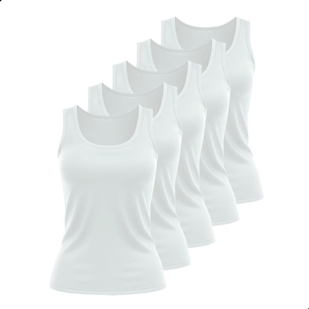 Kit 5 Camisetas Regatas Básicas Feminina Dry Lisa Tradicional Poliéster Treino
