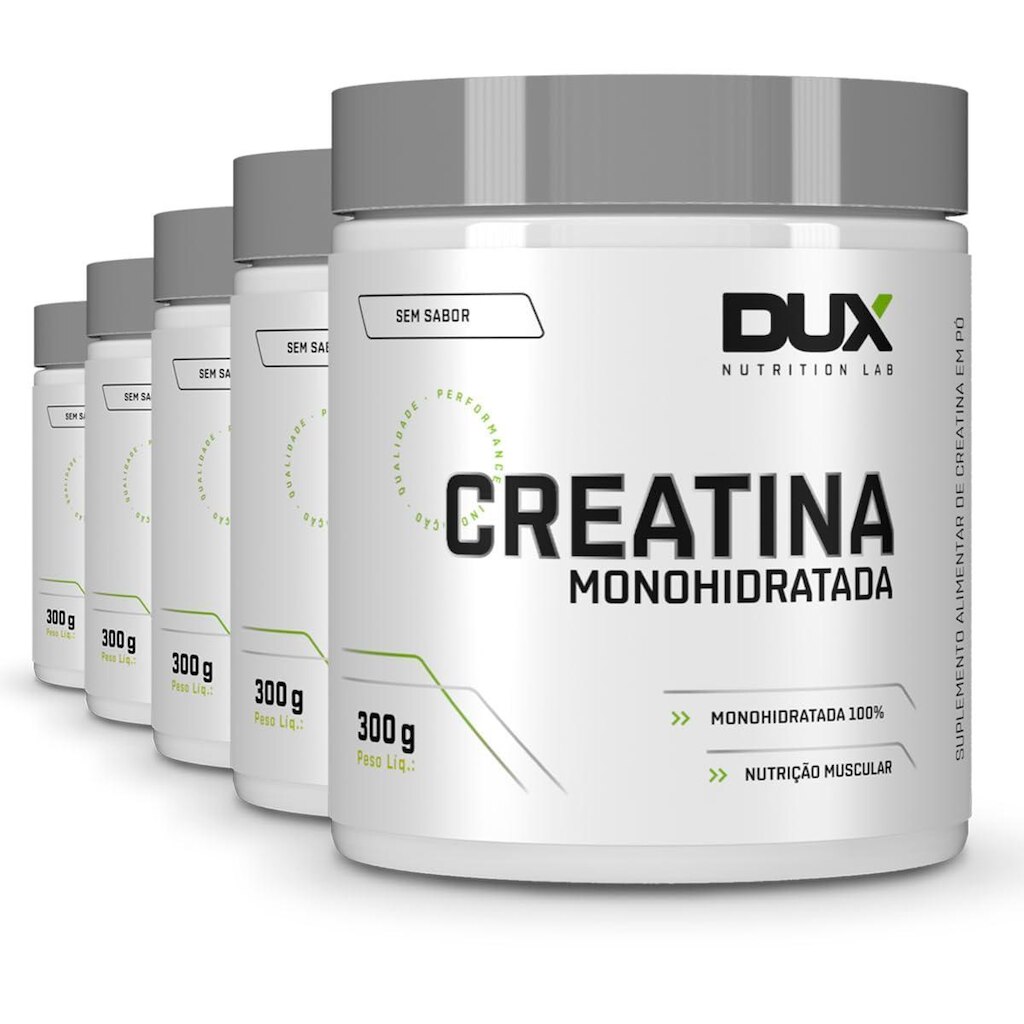 Kit 5 Creatina Monohidratada Dux Sem Sabor 300g
