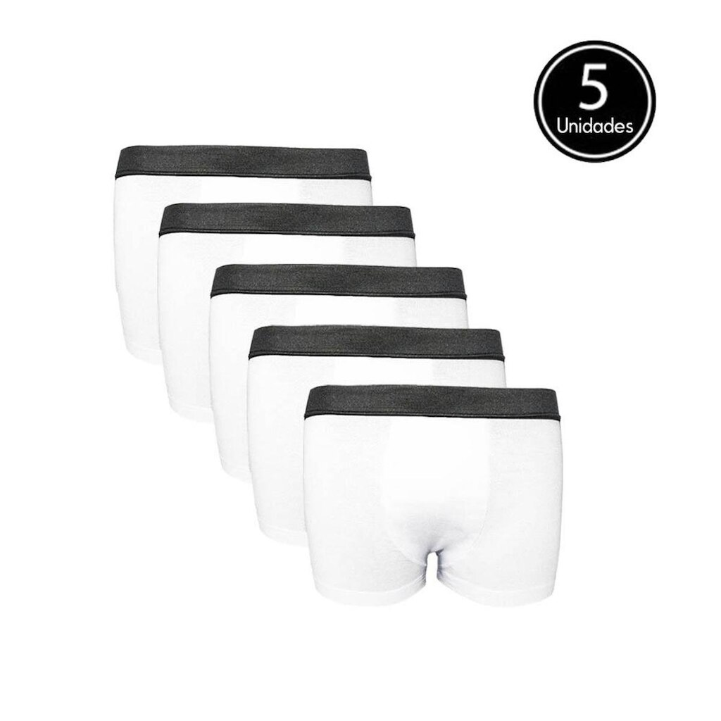 Kit 5 Cuecas Box Boxer Algodão Com Poliester C5
