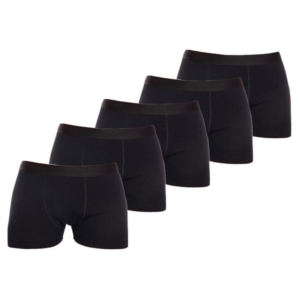 Kit 5 Cuecas Boxer Lisa Cotton Algodão Box Premium