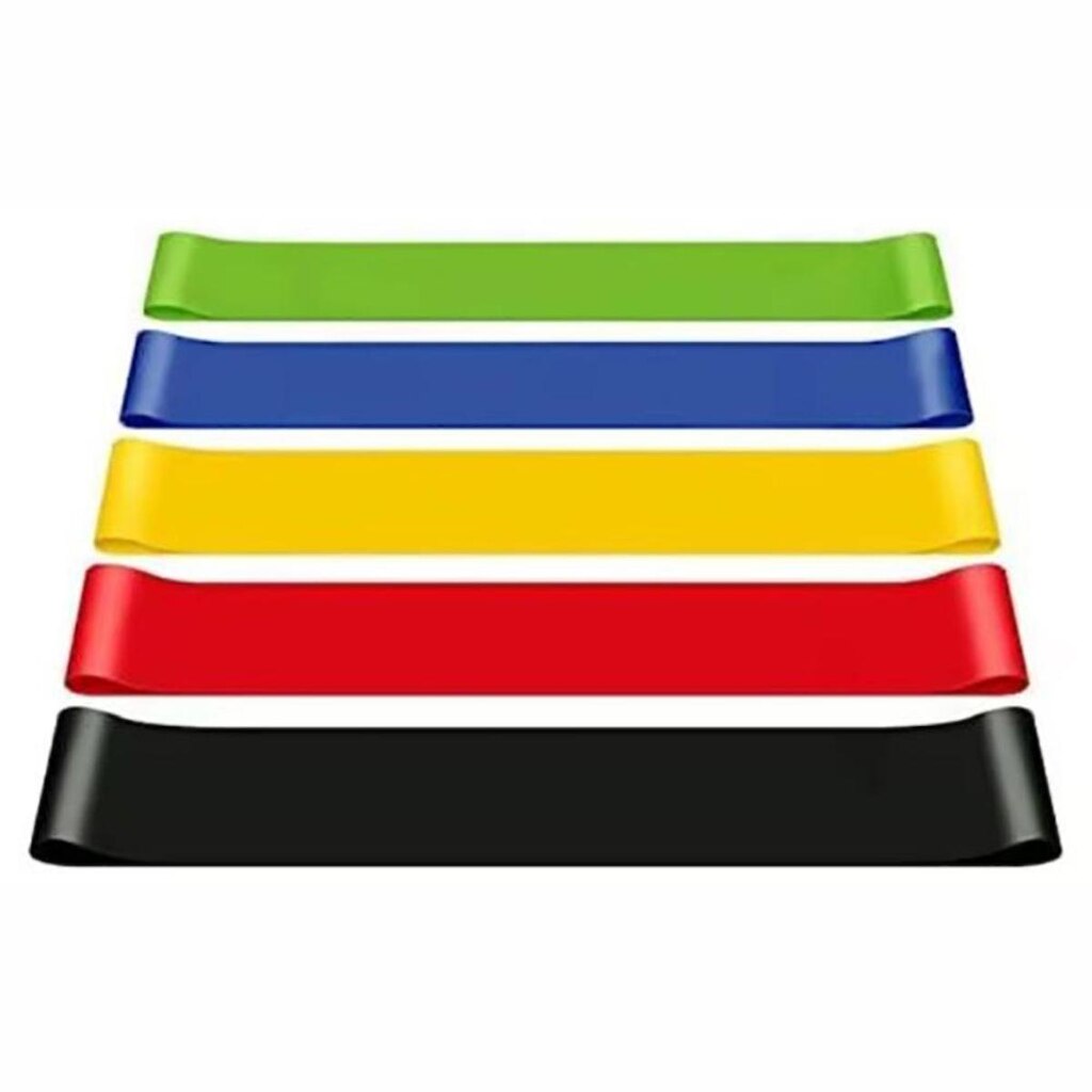 Kit 5 Faixas Elásticas Mini Band Treino Funcional Exercícios