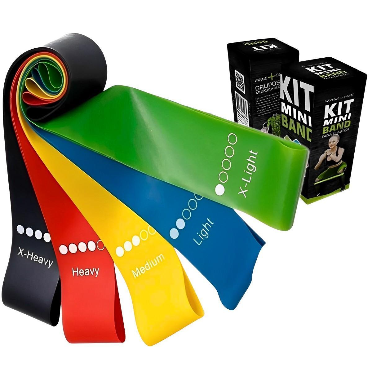 Kit 5 Mini Band Faixas Elásticas Resistentes Funcional Treino Em Casa Menor preço em Kit 5 Mini Band Faixas Elásticas Resistentes Funcional Treino Em Casa