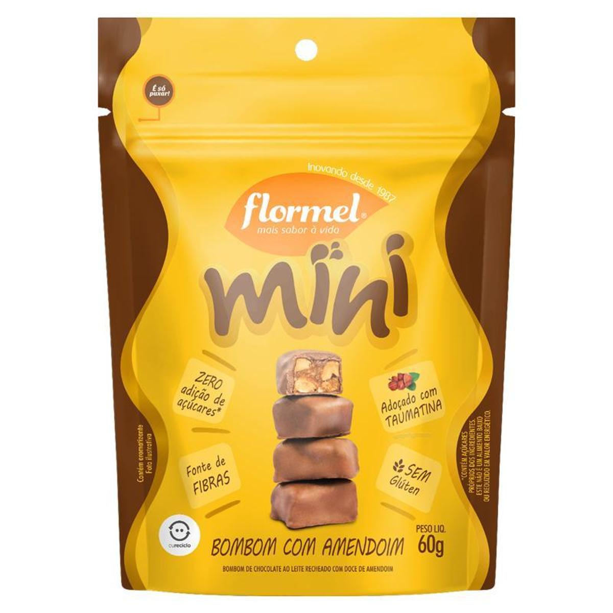 Kit 5 Mini Bombom Flormel 60g - Amendoim - Amendoim | Netshoes