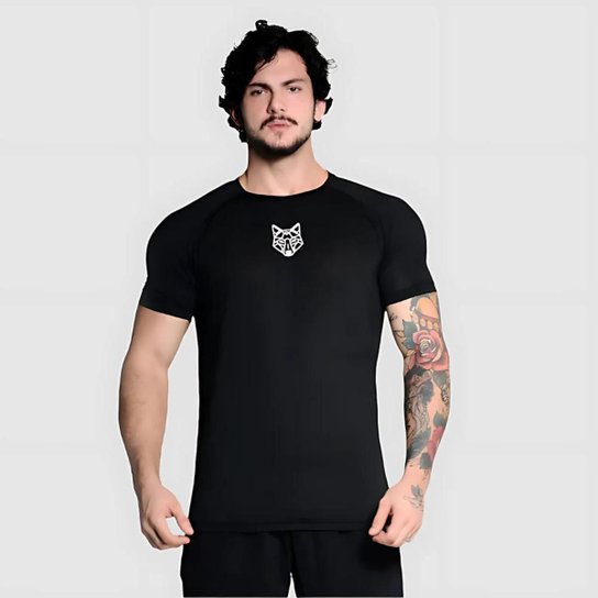 Kit 5 Peças All Black Dry 3 Camisetas e 2 Bermudas Alpha