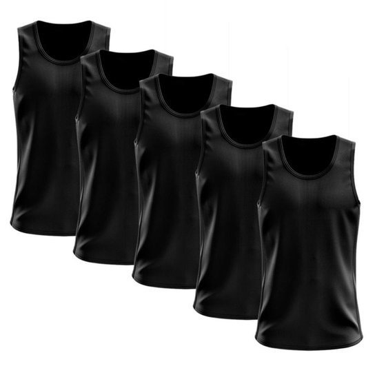 Kit 5 Regata Dry Lisa Básica Proteção Solar UV Térmica Camiseta Treino Academia Ciclismo Regatas - Preto Menor preço em Kit 5 Regata Dry Lisa Básica Proteção Solar UV Térmica Camiseta Treino Academia Ciclismo Regatas - Preto