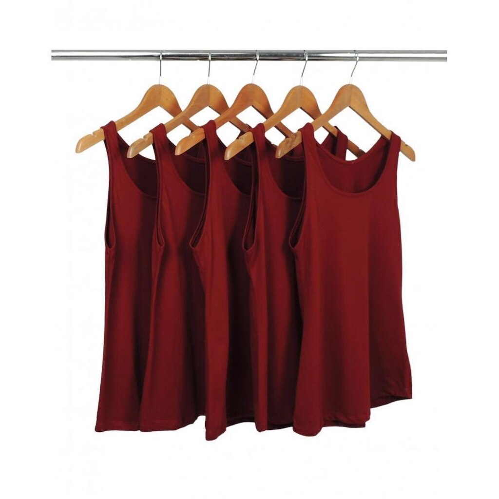 Kit 5 Regatas Femininas De Algodão Premium Básica Lisa