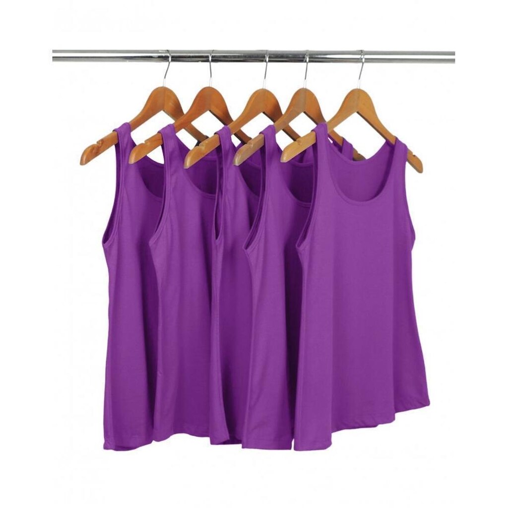 Kit 5 Regatas Femininas De Algodão Premium Básica Lisa