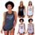 Kit 5 Regatas Longline Feminina MXD Conceito Slim Diversas Estampas - Branco+Grafite