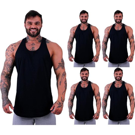 Kit 5 Regatas Longline MXD Conceito Slim Cores Básicas e Mescladas Lisas - Preto Menor preço em Kit 5 Regatas Longline MXD Conceito Slim Cores Básicas e Mescladas Lisas - Preto