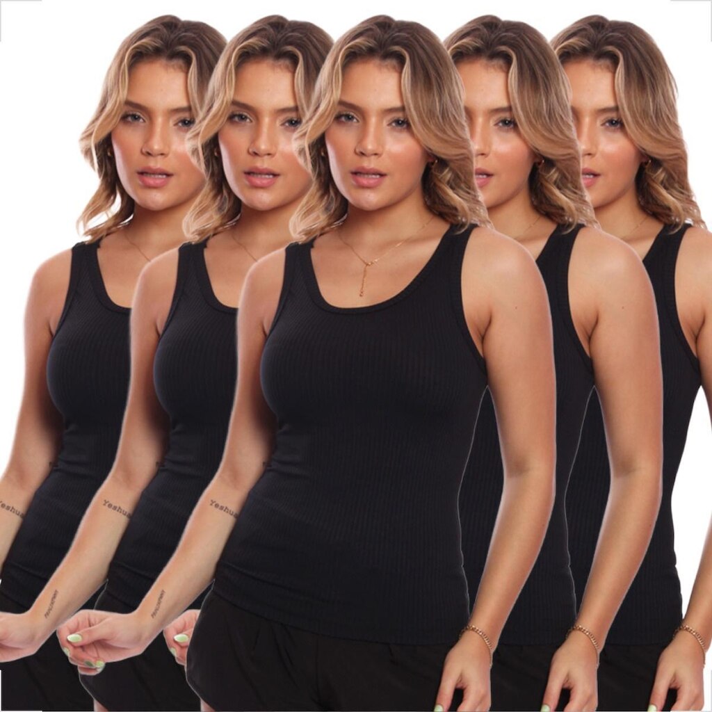 Kit 5 Regatas Nadador Canelada Feminina