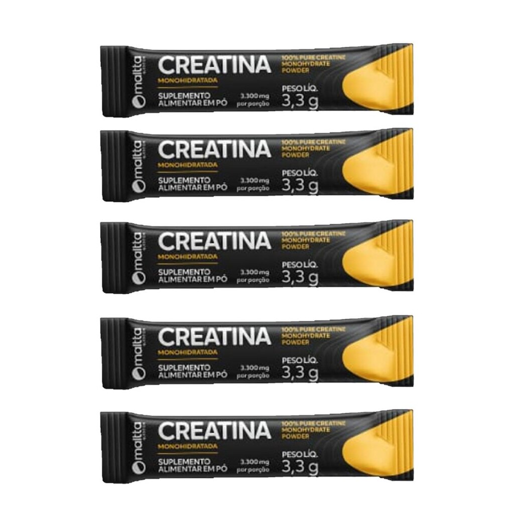 Kit 5 Sachês Creatina em pó 5x1 sachê de 3,3g Sem Sabor Maltta