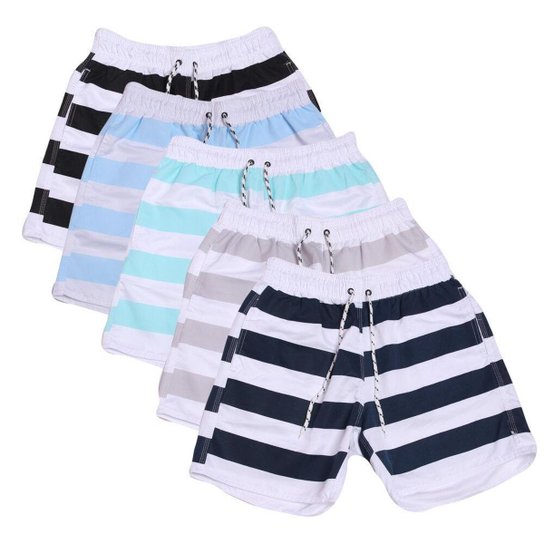 Kit 5 Shorts Bermuda AMGKPraia Tactel Liso Masculino - Colorido Menor preço em Kit 5 Shorts Bermuda AMGKPraia Tactel Liso Masculino - Colorido